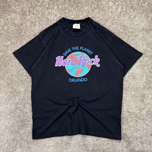 Vintage‎ 90s Hard Rock Cafe Orlando Save The Planet Single Stitch T Shirt Large